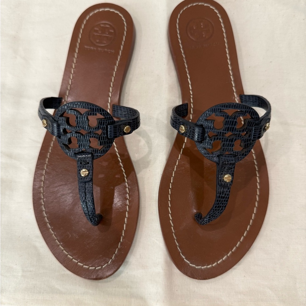 Tory Burch Navy Sandals - Picture 3 of 4